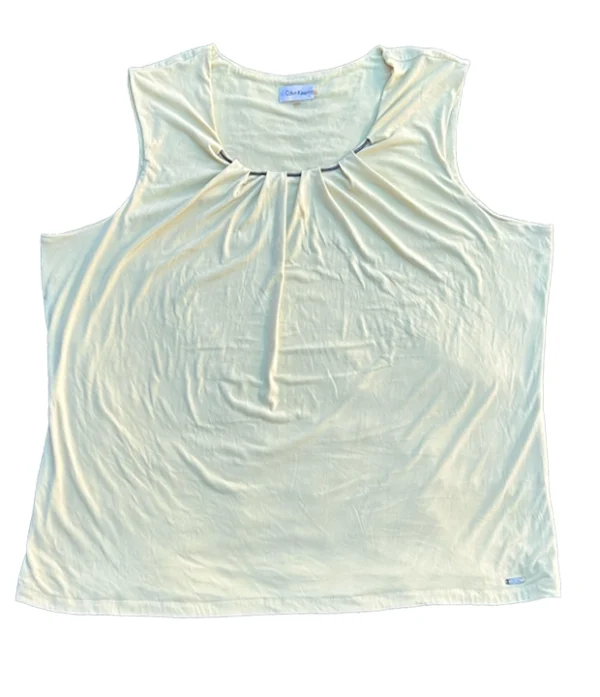 Blusa Calvin Klein Plisado con Detalle Metálico - Talla XXL