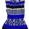 blusa-azul-amarillo-blanco Blusa Calvin Klein Estampado Mixto - Talla S