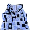 blusa-azul-cuadrados Blusa Drapeada Geométrica Azul Calvin Klein Talla L