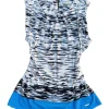 blusa-celeste-tigre Blusa Calvin Klein Print Abstracto - Talla M