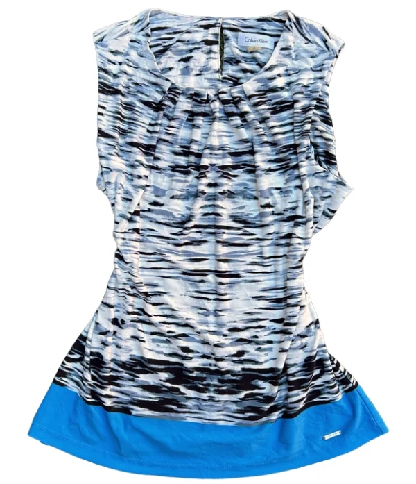 blusa-celeste-tigre Blusa Calvin Klein Print Abstracto - Talla M