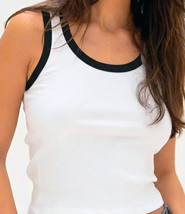 Blusa Calvin Klein con Contraste Negro - Talla M