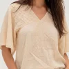 modelo-blusa-amarilla Blusa Manga Kimono Calvin Klein Talla L