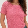Polera Calvin Klein Rosa de Encaje Floral - Talla XL