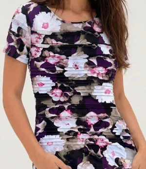 Blusa Corrugada Calvin Klein Floral - Talla L