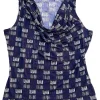 polera-escote-rayas Blusa Calvin Klein Escote Drapeado Estampado Geométrico - Talla L