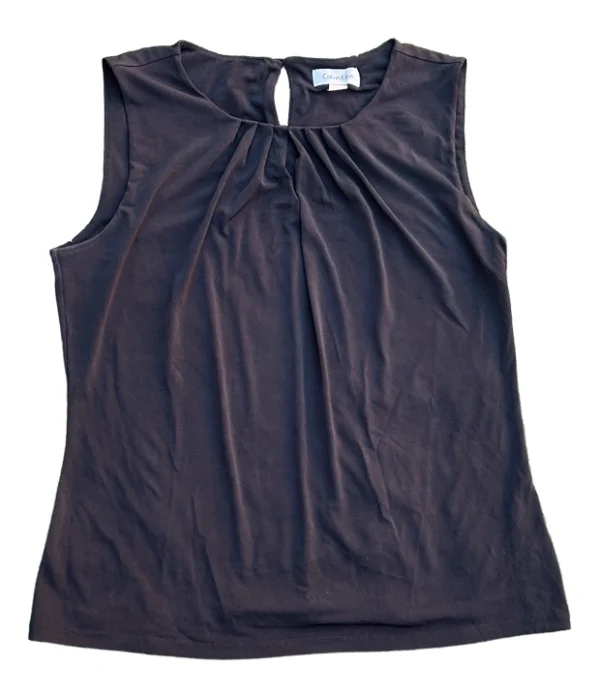 polera-negra-cuello Blusa Mujer Cuello Alto Drapeado - Tonos Azul, Celeste, Café
